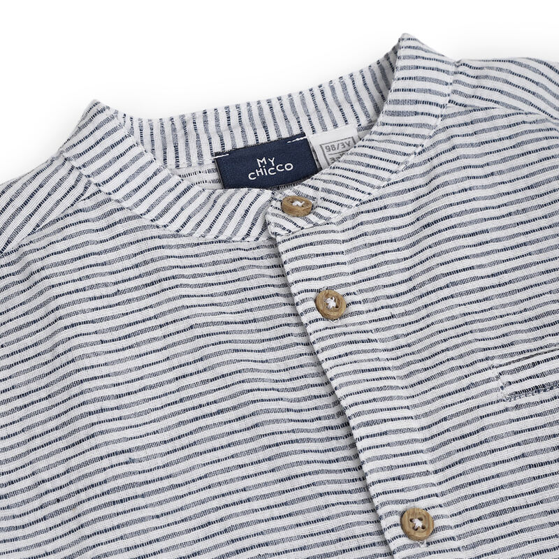 Boys White Striped Long Sleeve Shirt image number 2